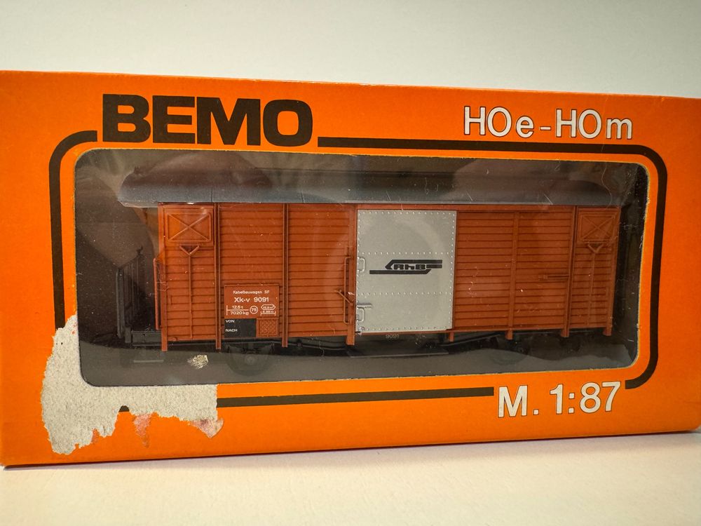 Wagon BEMO HOe/HOm Xk-v 9091 En Boîte – Modèle Réduit Ferroviaire Suisse