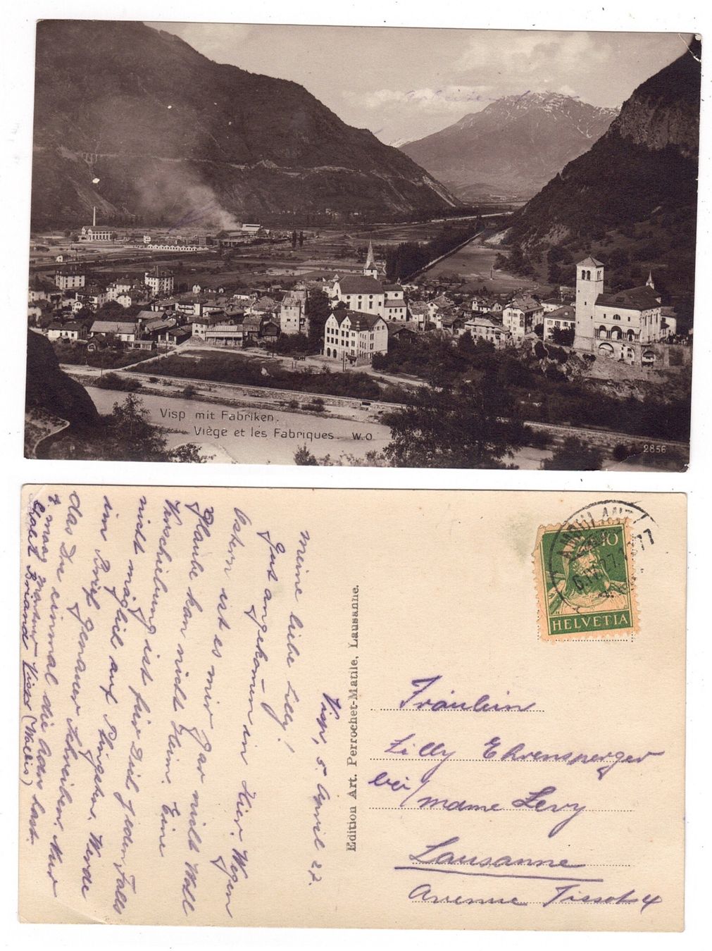Cartoline postali: Viège et les fabriques – Usato da La Tour-de-Peilz venduto da amjust
