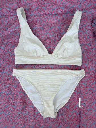 Bikini Oberteil und Hose Grösse L weiss