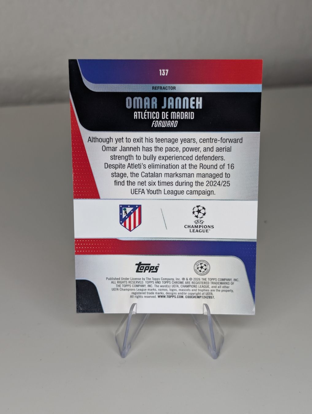 Topps Carte collezionabili: Omar Janeh RC Athletico Madrid Topps Chrome – Nuovo (secondo la descrizione) da Hunzenschwil venduto da BRPCards 1