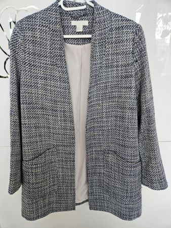 Toller Longblazer Jacke Grösse 40 H&M Blazer Blau/Weiss/Gold