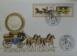 Numisbrief Postkutschen Europas Feinsilbermünze 999.9