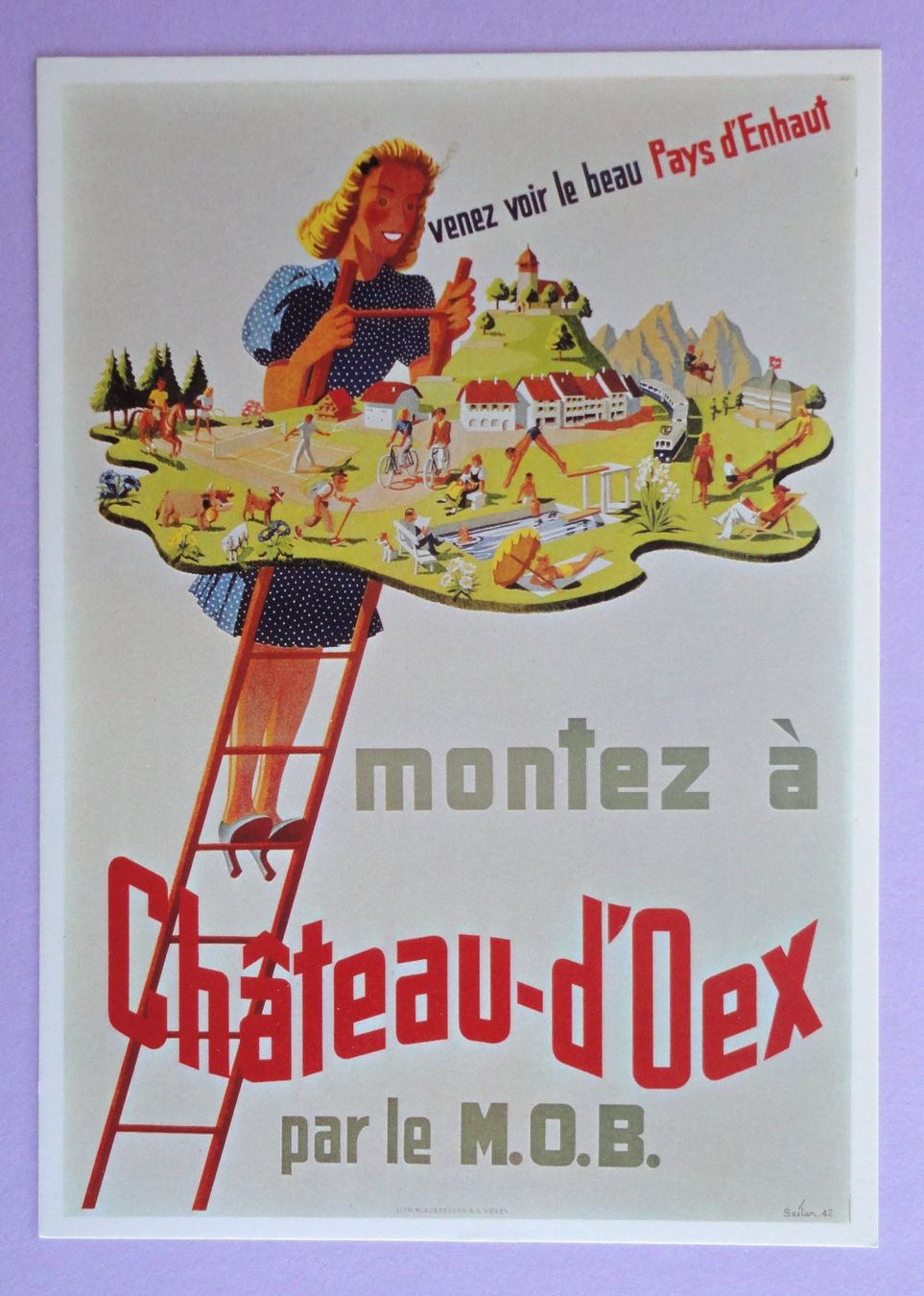 Cartoline postali: Affiche Château d'Oex – Usato da Fétigny venduto da Billy2miny