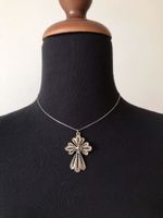 BIEDERMEIER KREUZ Collier & Anhänger hoch filigran TRACHT