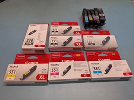 Set Canon Original Tintenpatronen Pixma 550 551