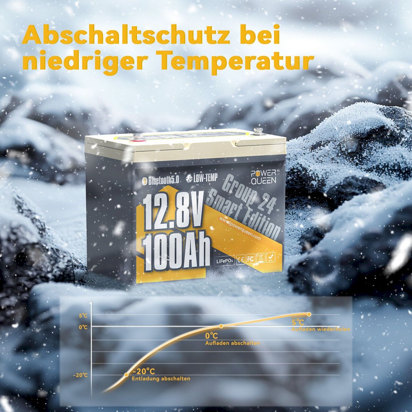 Batterie: Power Queen 12V 100Ah Batterie – Nuovo e nell'imballaggio originale da Bottighofen venduto da zaap 3