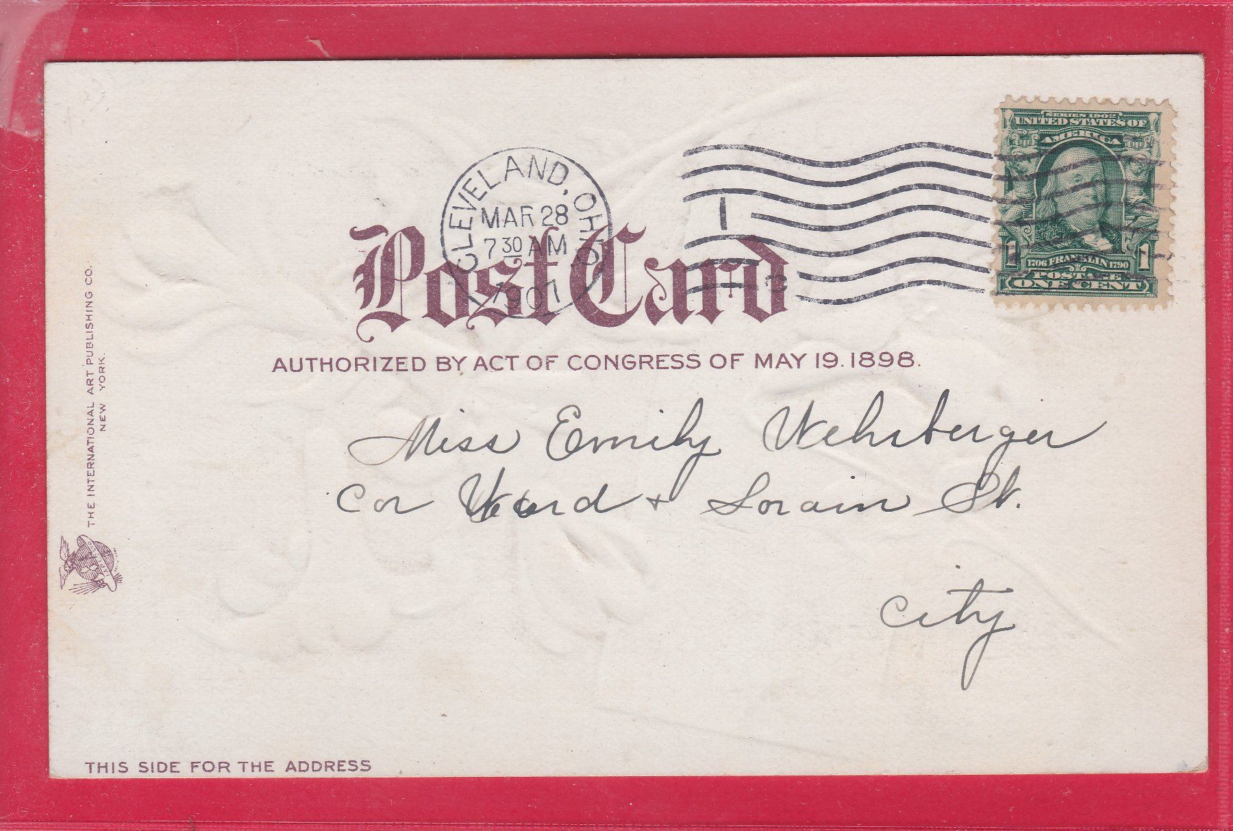 Cartoline postali: PRÄGEKARTE, EASTER GREETING, 28.3.1907 – Usato da Oberrieden venduto da Gebirgsstelze 1