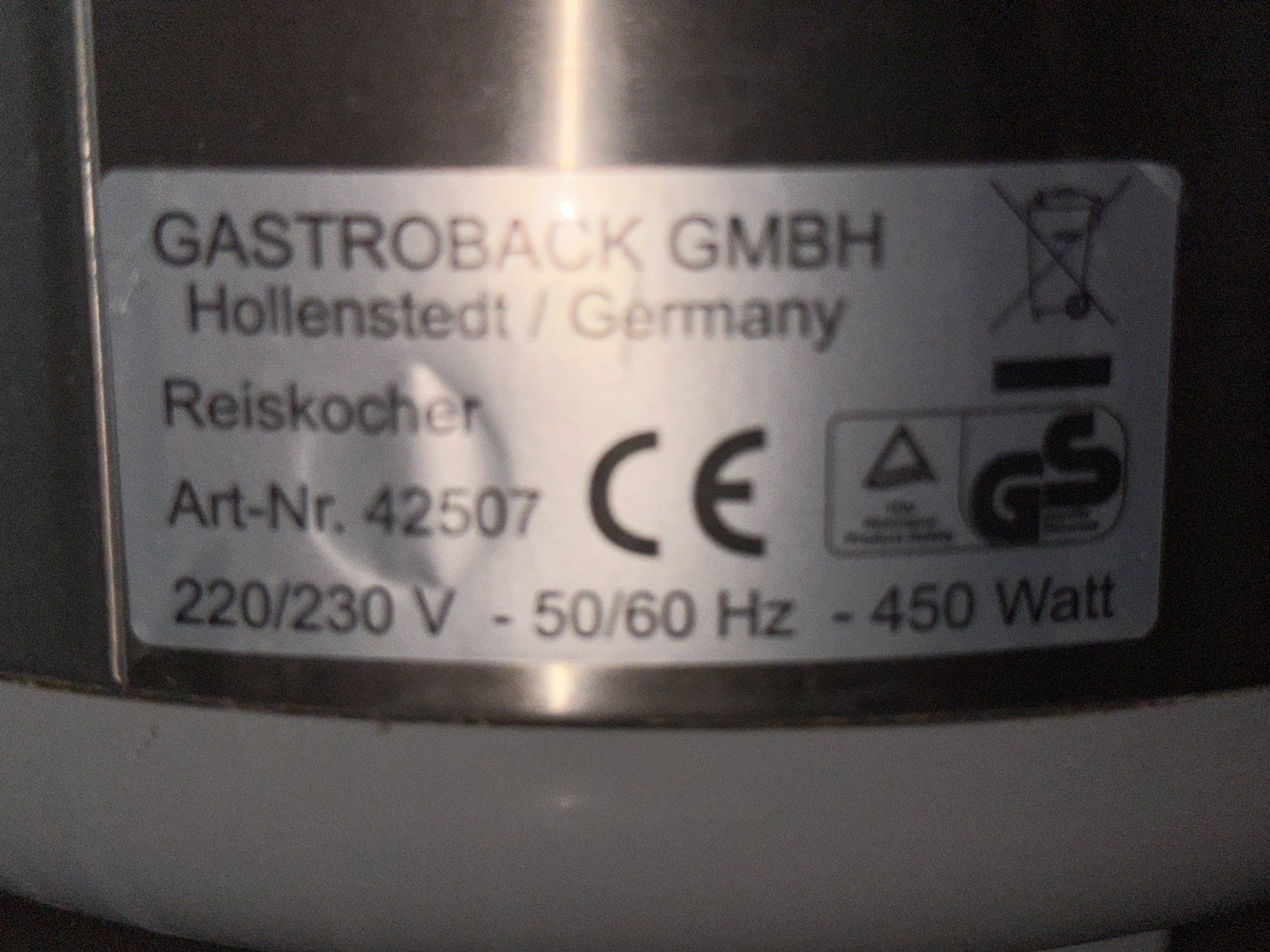 Gastroback Elettrodomestici da cucina: Design-Reiskocher - Gastroback - neuwertig – Nuovo (secondo la descrizione) da Dübendorf venduto da san_tt6m 3