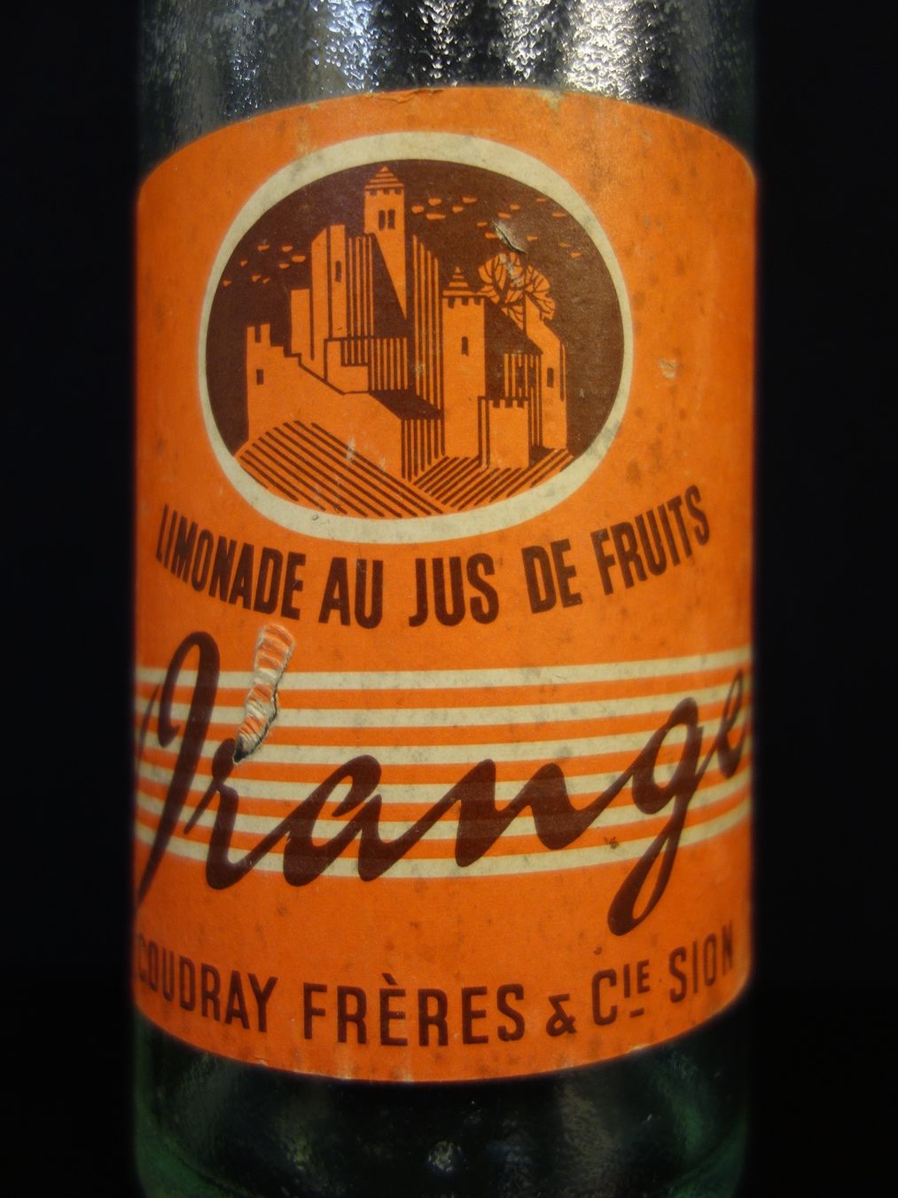 Gläser, Krüge & Flaschen: alte Flasche COUDRAY FRÉRES SION ORANGE 1955 – Gebraucht aus Kerzers von Flaschenposten 3