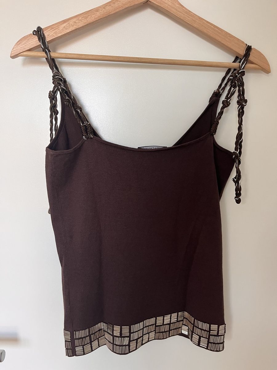 Luisa Cerano Tops: Top LUISA CERANO marron taille 36 orné de perles – Neuf (Voir description) à Givrins par sab_k2f9 2