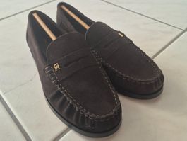 TOMMY HILFIGER Slipper Loafers 'Allegra' dunkelbraun 39
