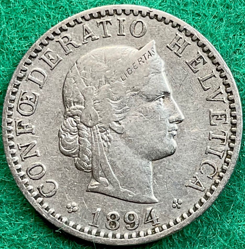 Tutti le monete: Pièce de 20 ct suisse 1894 – Usato da Plan-les-Ouates venduto da gab_cgf6