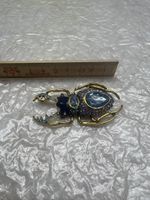 Blaue Käfer Brosche, Vintage Stil, ein echter Hingucker!