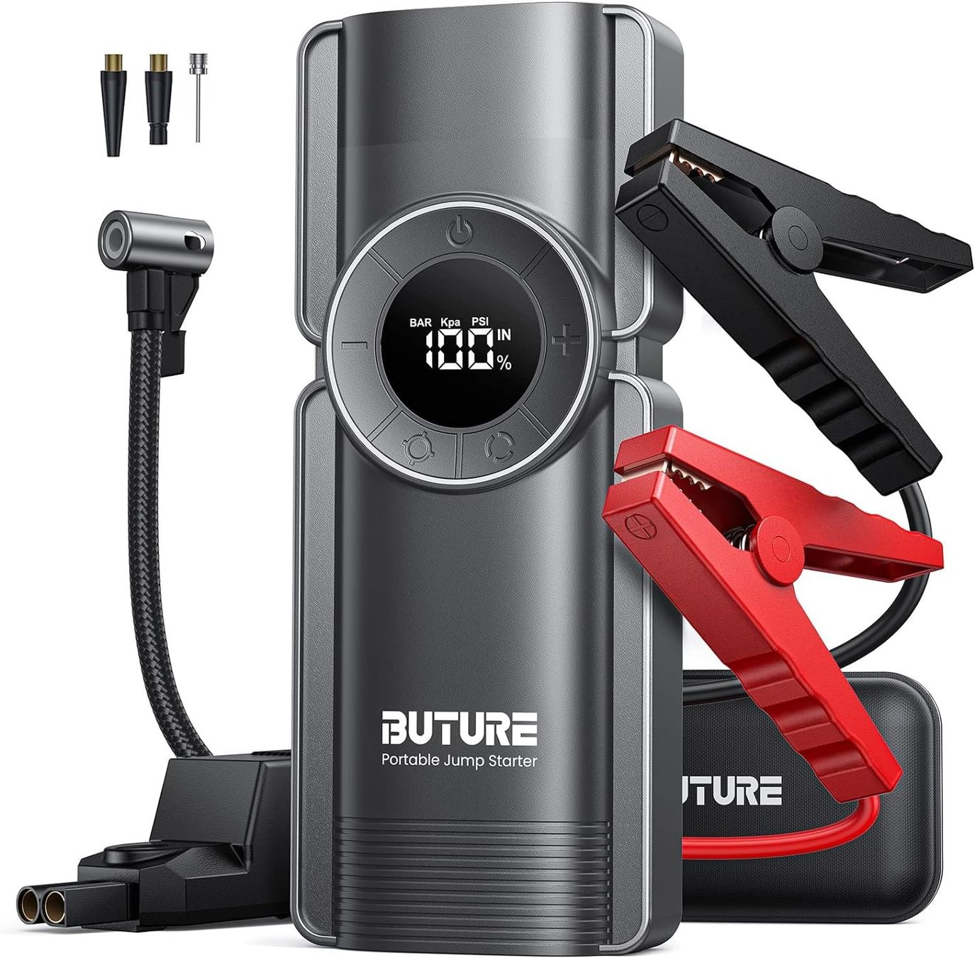 Batterie: Batterie Starthilfe + Powerbank + Luftkompressor + LED Lampe – Nuovo e nell'imballaggio originale da Sulz LU venduto da Elektrofachverkauf 7