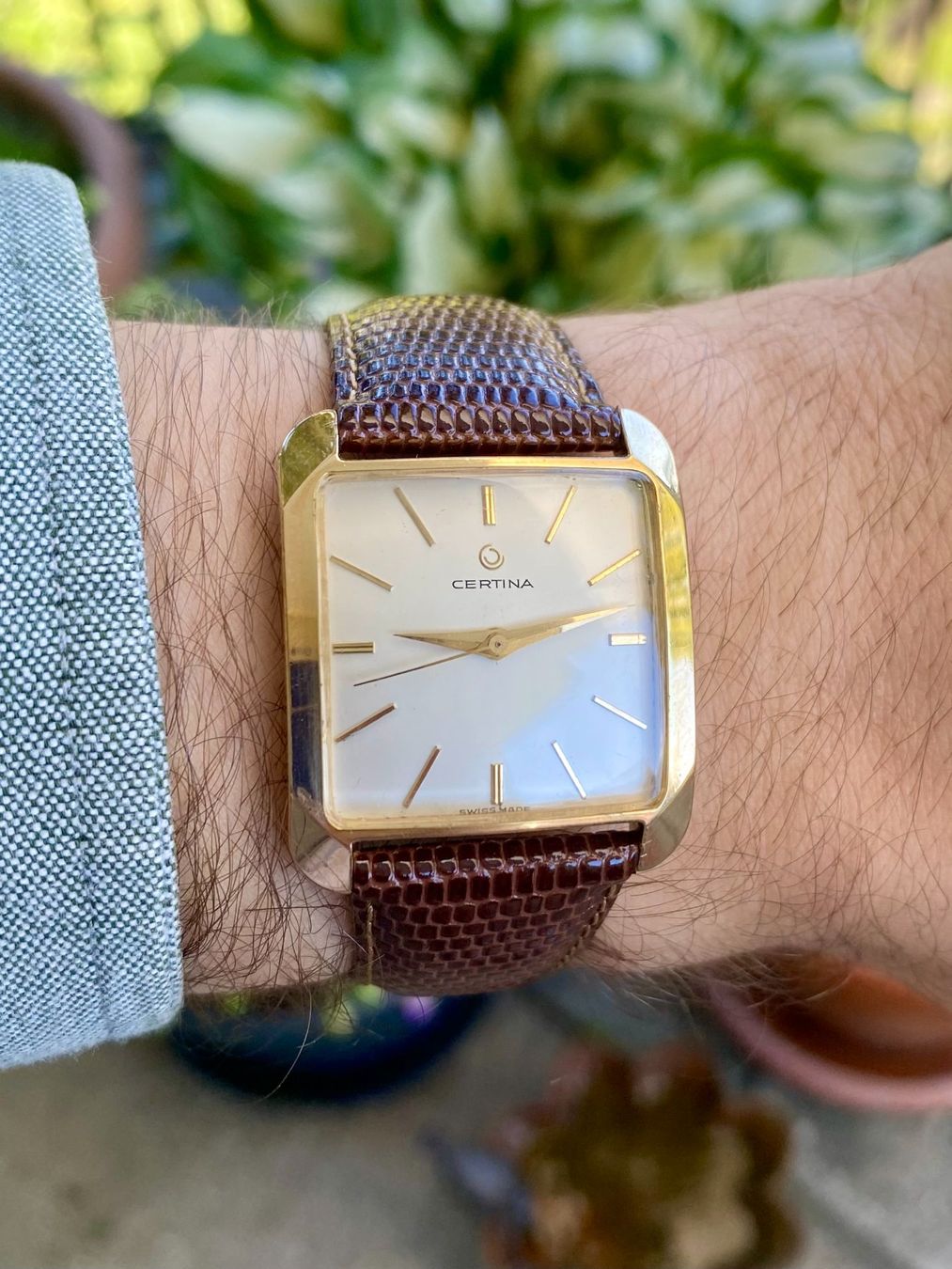 Certina Uhren: Certina Rectangular Dresswatch vergoldet – Gebraucht aus St. Gallen von Montiswiss 1