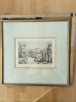 Alte Radierung A.Hirssvogel, Winterlandschaft, gerahmt