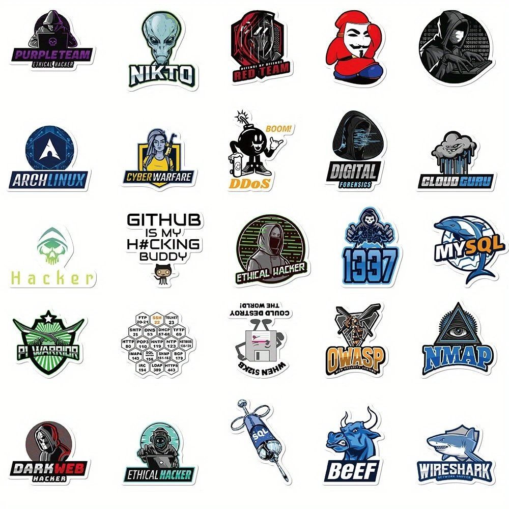 Aufkleber: 50 Stk. Sticker Aufkleber - Hacker und Programmier – Neu und originalverpackt aus St.Gallen von Mr.Stickers 1