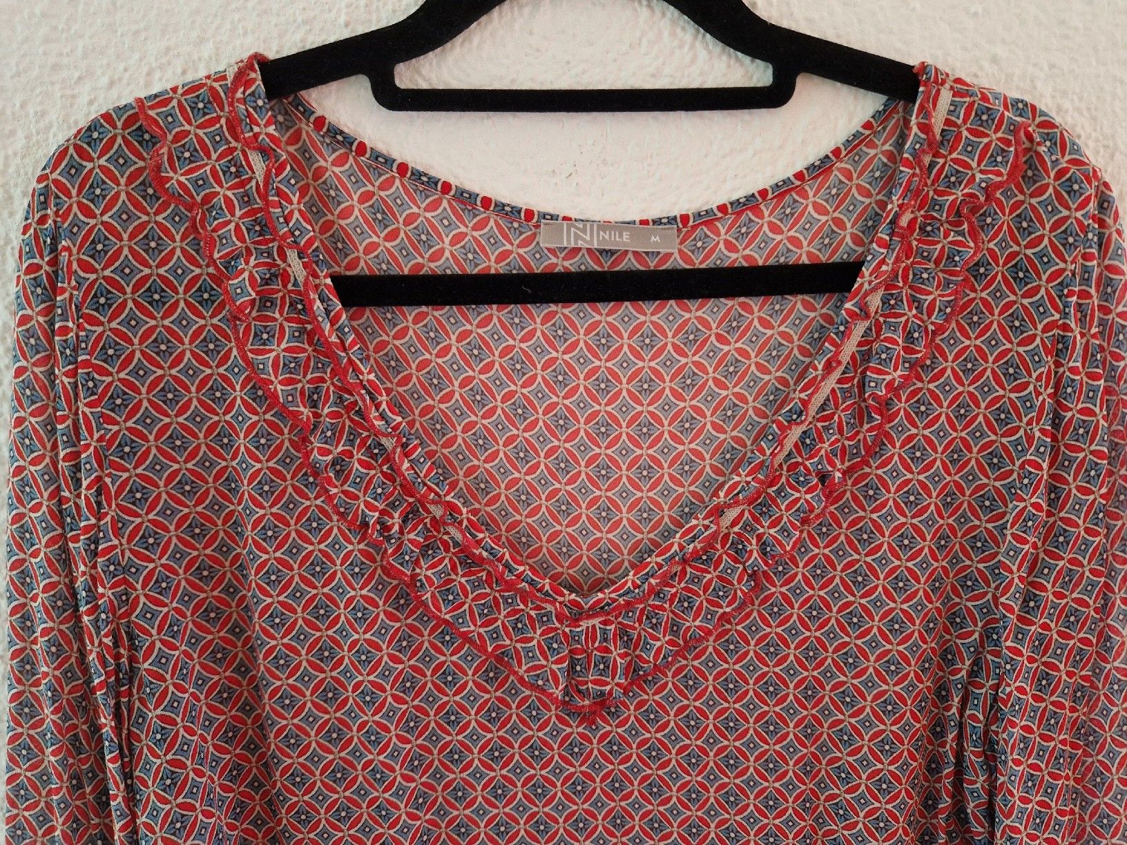 Nile Blusen: Nile Viscose Bluse, Gr. M, Rot/Blau – Gebraucht aus Kloten von somsing 1