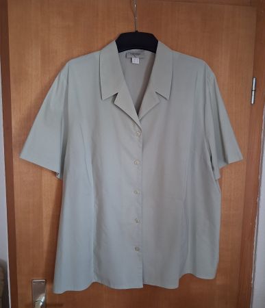 Damen Bluse grau-grün Gr.50, neuwertig