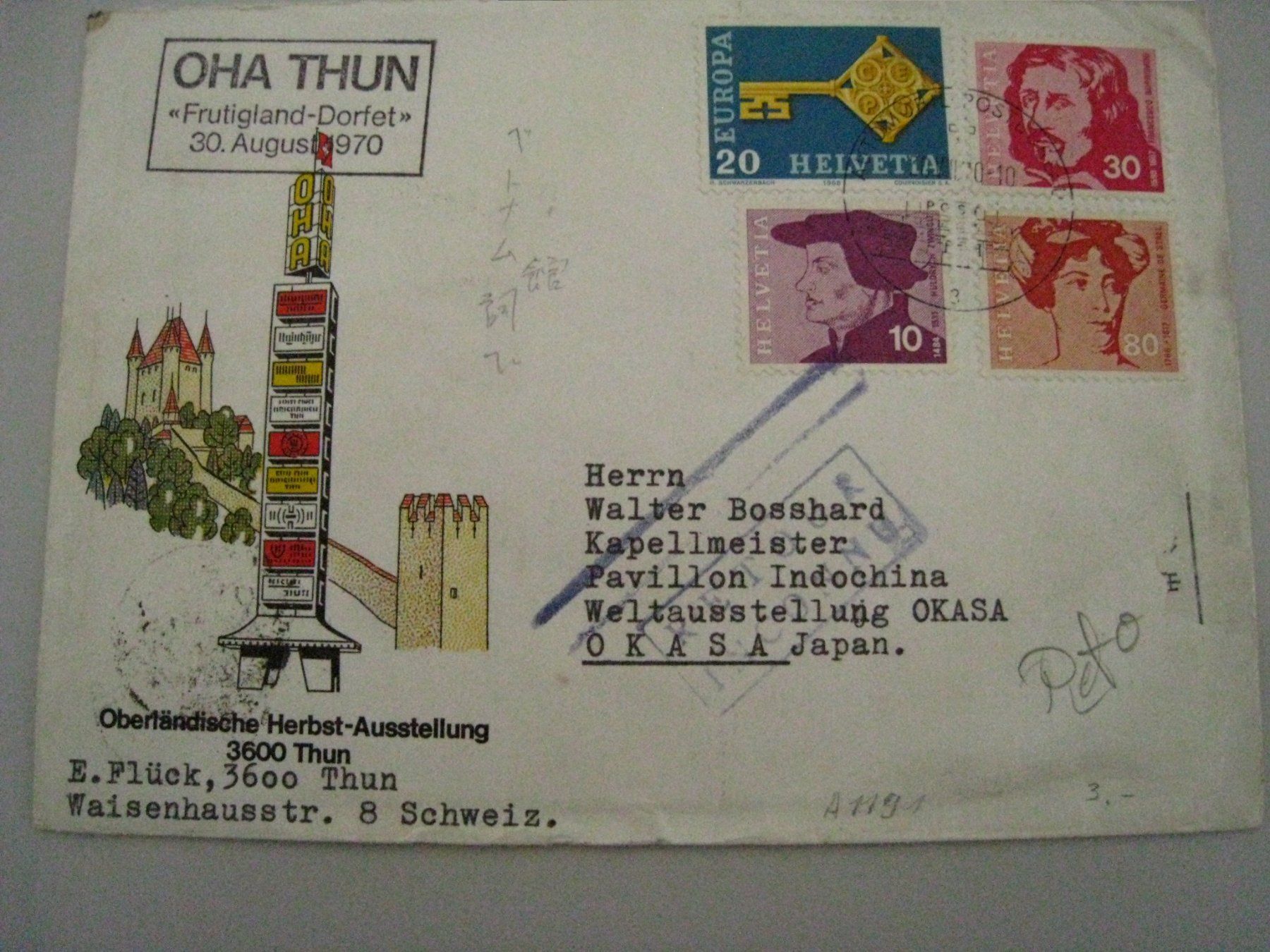 Tutti i francobolli: OHA Thun 1970 – Usato da Aarwangen venduto da Pinsel7890