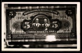 Geldschein Peru über 5 Soles de Oro, mi