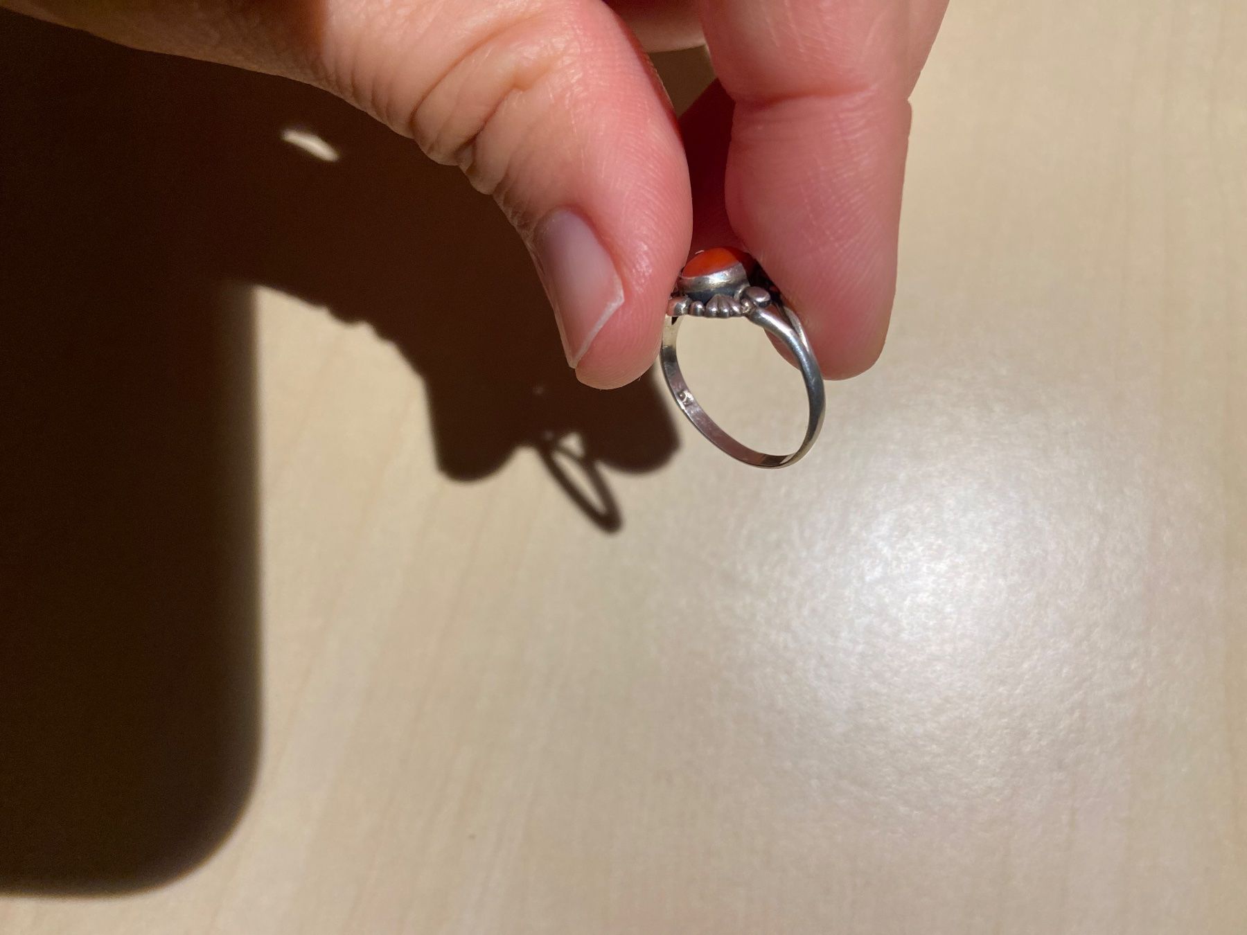 Anelli: Jugendstil Dänemark Koralle Silber Ring mit Stempel 830S – Usato da Niederhasli venduto da YHHC 6