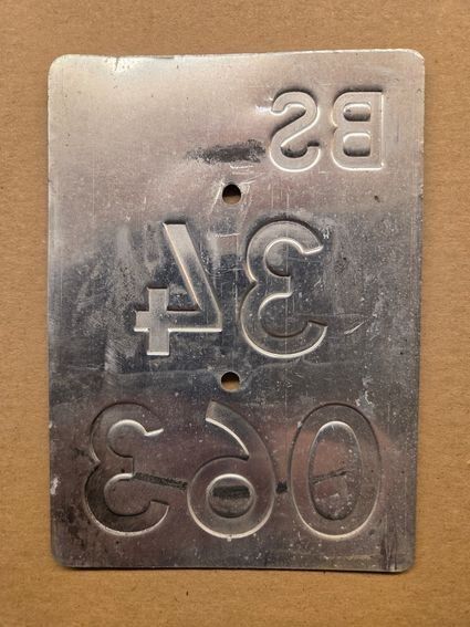 Sachs Schilder: Velonummer BS 93 gelb Mofanummer Plaque Mofa – Gebraucht aus Schenkon von Uhu007 1