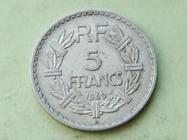 5 Francs France 1949 B Lavrillier Aluminium
