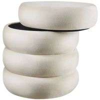 Sitzhocker Samt beige mit Stauraum