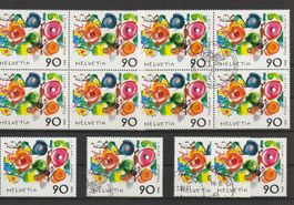 1988 SUI/FRA Tinguely 4er-Block Postfrischn und Ersttag