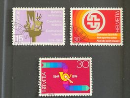 Timbres CH 1974 (19. IX.) N° 558 + 559 + 560
