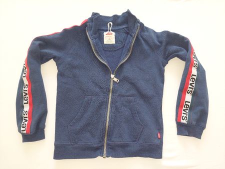 Levi's Sweatjacke blau mit Logo-Streifen Grösse 116