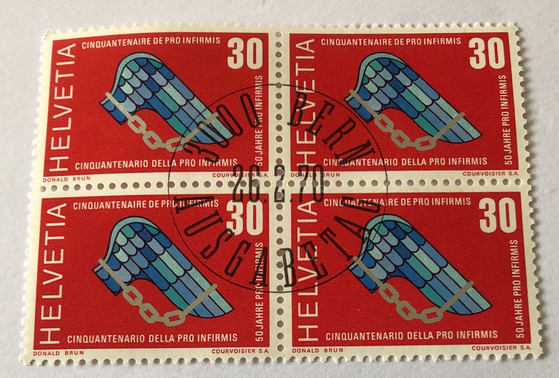 Tutti i francobolli: 4 er Block Nr.478 mit Vollstempel  Bern – Usato da Aarau venduto da Billa007