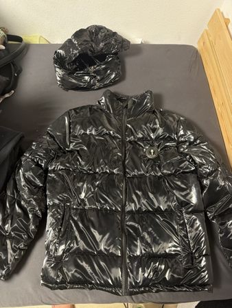 Trapstar Piumino nero lucido cappuccio taglia L