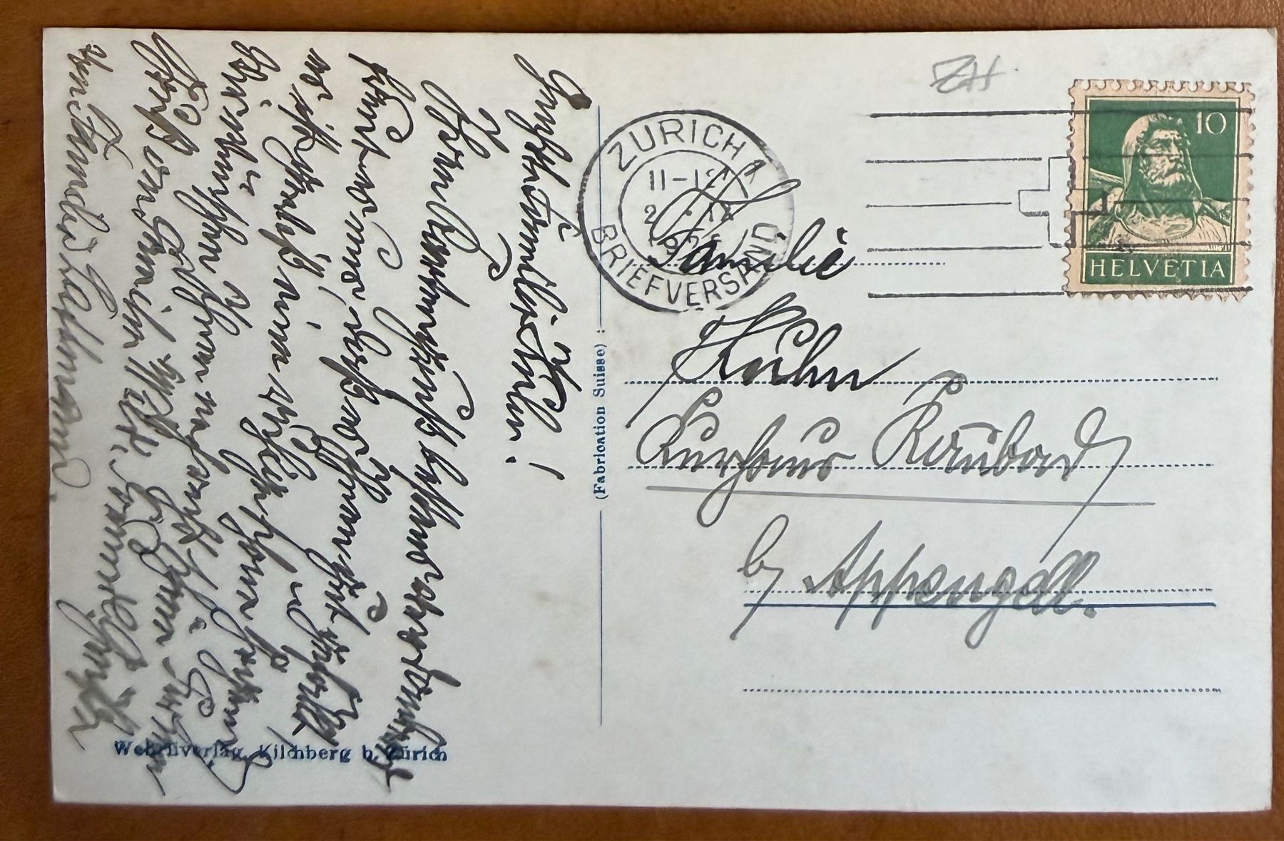 Ansichtskarten: Kilchberg - Kirche - Frühlinggsstimmung. 1925 – Gebraucht aus Lutry von Ediego 1