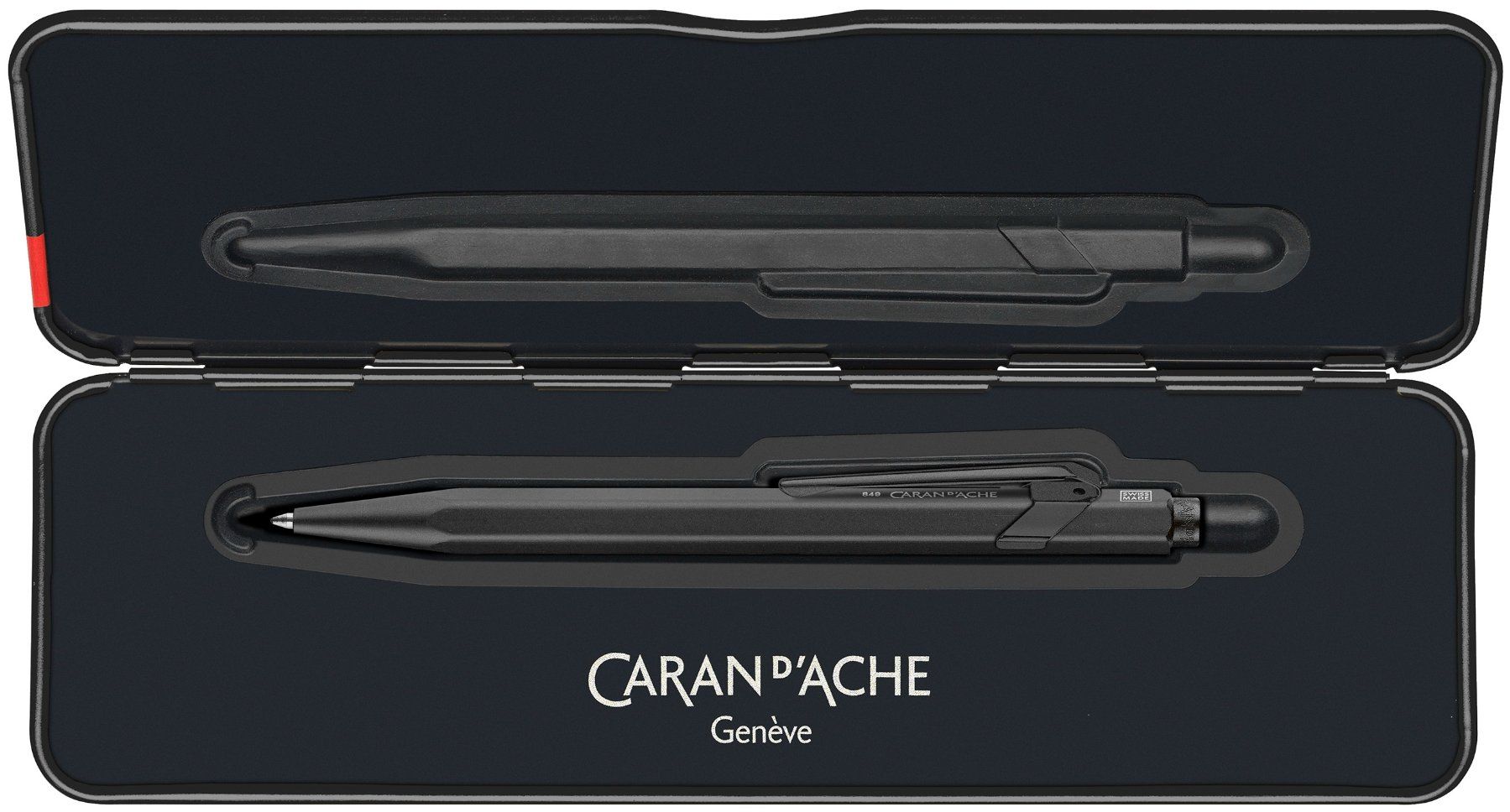 Caran D'Ache Penna & Evidenziatori: 849.496 BLACK CODE 849 Caran d'Ache Goliath Schwarz M + Etui – Nuovo e nell'imballaggio originale da Strengelbach venduto da Mozi1 3