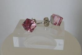 Ohrstecker rhodiniert Swarovski-Stein