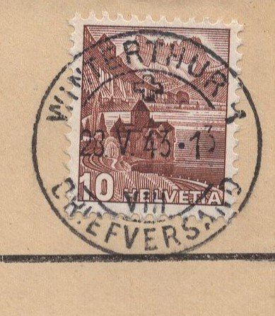 Tutti i francobolli: WINTERTHUR, 28.V.43    Hasler  & Co  Eisenwaren en gross – Usato da Aarau venduto da kufi44 2