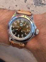 Vostok vintage soviétique – mécanique – 34 mm – cadran brun