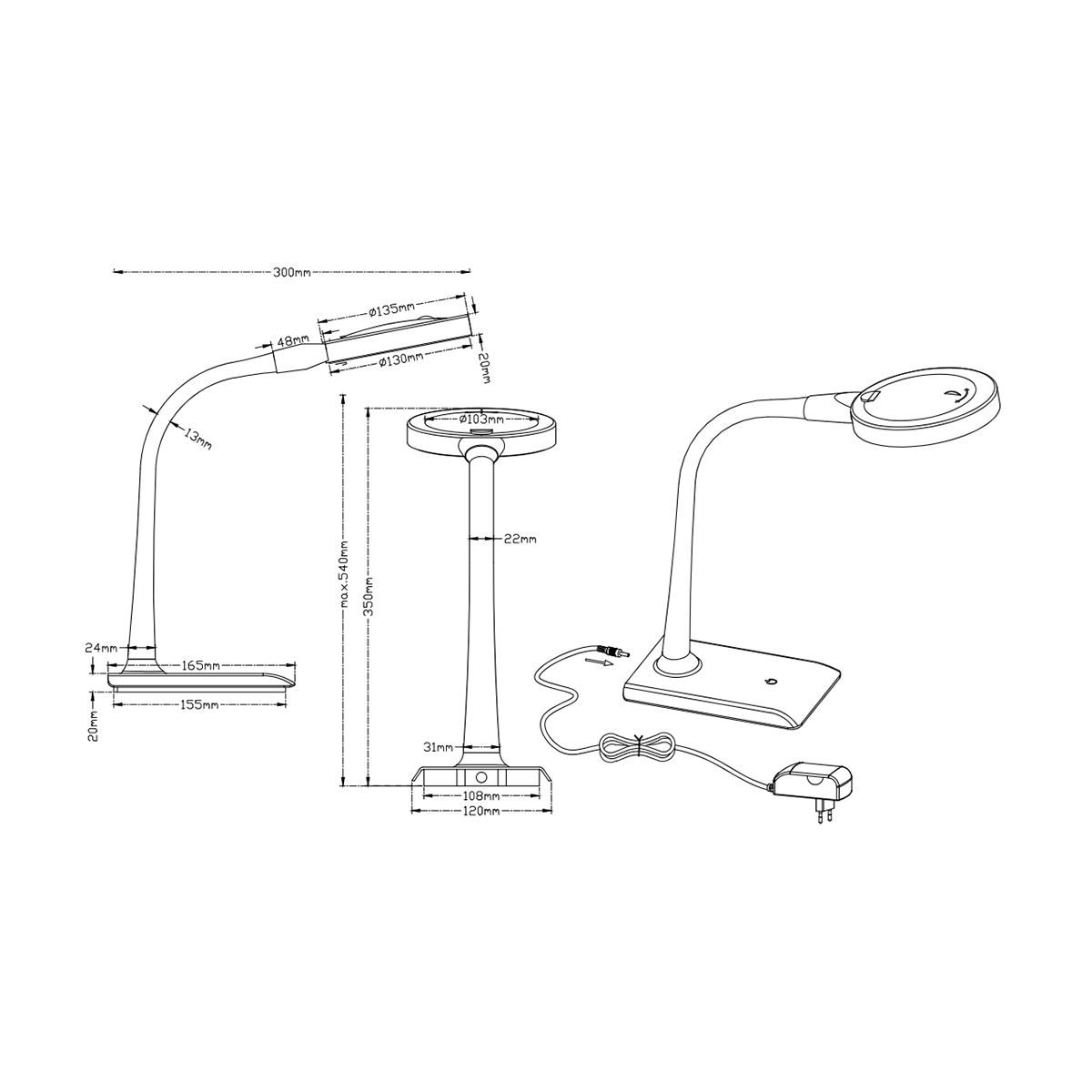 Lampen: LED Tischleuchte, Lupenleuchte, Weiss – Neu (gemäss Beschreibung) aus Kreuzlingen von Smart-Light 4