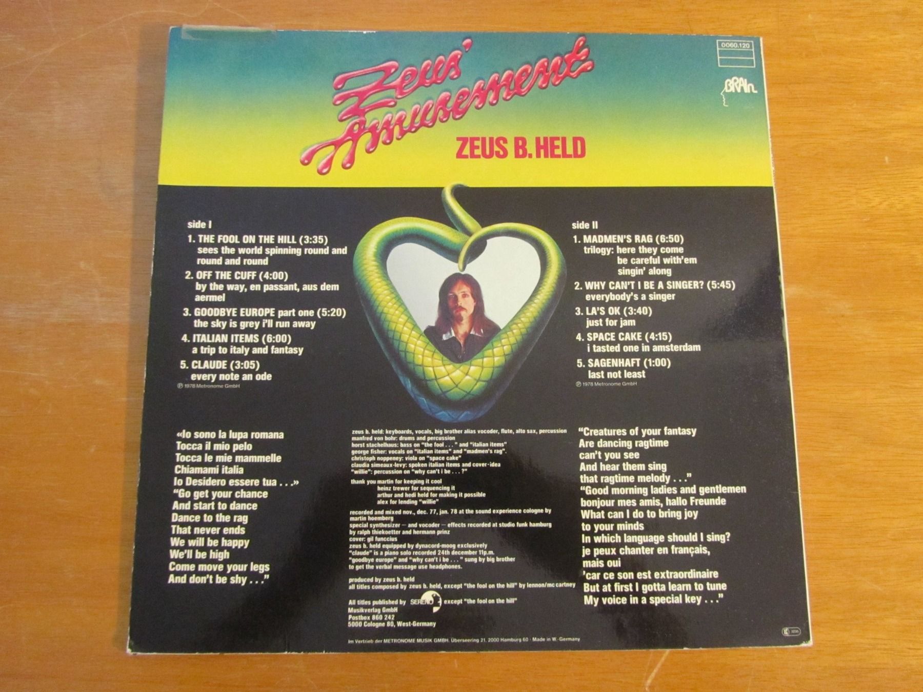Vinyles: ZEUS:      Amusement – D'occasion à Seengen par mikelele 2