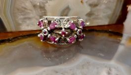 XL VINTAGE ST.SILBER 925° EDEL RUBINST.RING MP DM 19,5 8,95G