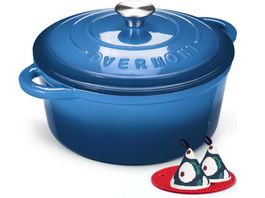 Emaillierter Gusseisen Topf 26cm, Bräter, Schmortopf 5.2L