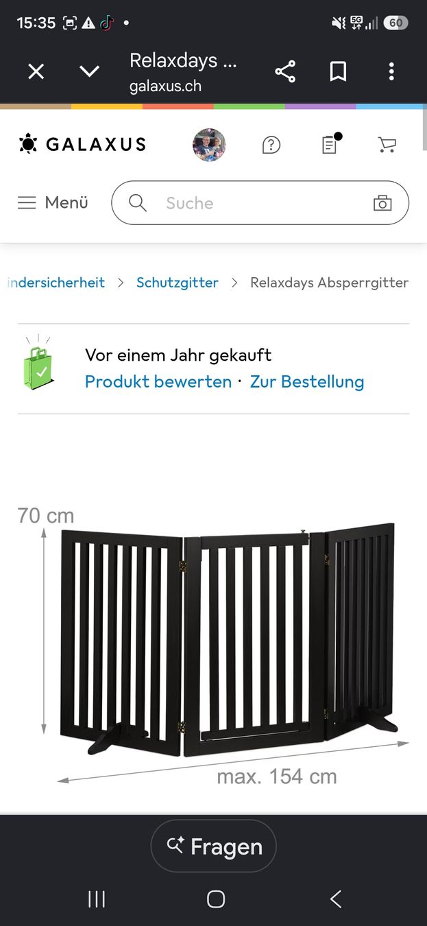 Autres: Absperrgitter Relaxdays 70x154 cm schwarz – Neuf (Voir description) à Bremgarten AG par Ruesszwaergli 1