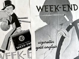 Week-End Cigarettes - 2 alte Werbungen 1933/35