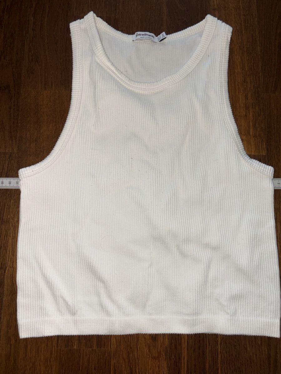Stradivarius Tops: Stradivarius Ripptop weiss Grösse M – Gebraucht aus Dübendorf von ani_xht5