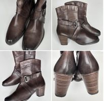 NEUW 💜 Gr 39 LEDER Stiefeletten Boots Blockabsatz