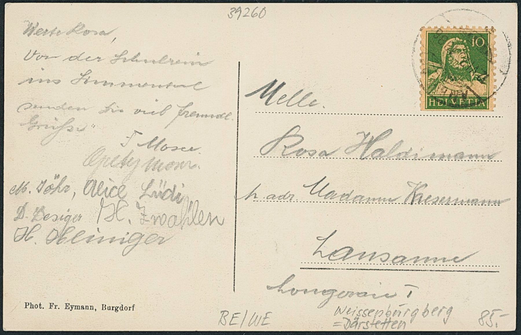 Cartoline postali: BE Weissenburgberg - Därstetten – Usato da Schindellegi venduto da masutka7 1