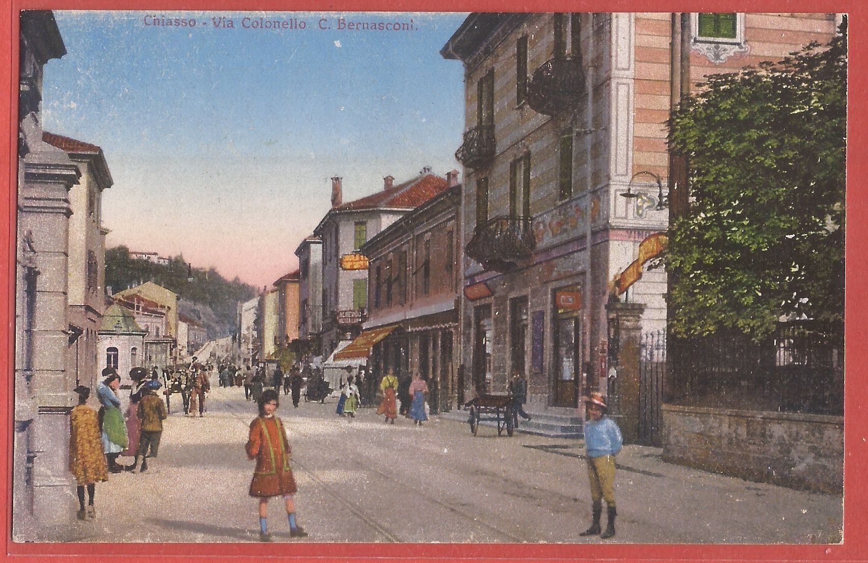 Ansichtskarten: Chiasso - Via Colonello C. Bernasconi - ca. 1915 – Gebraucht aus Fislisbach von Porano