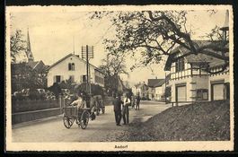 Aadorf, Strassenpartie mit Pferdefuhrwer